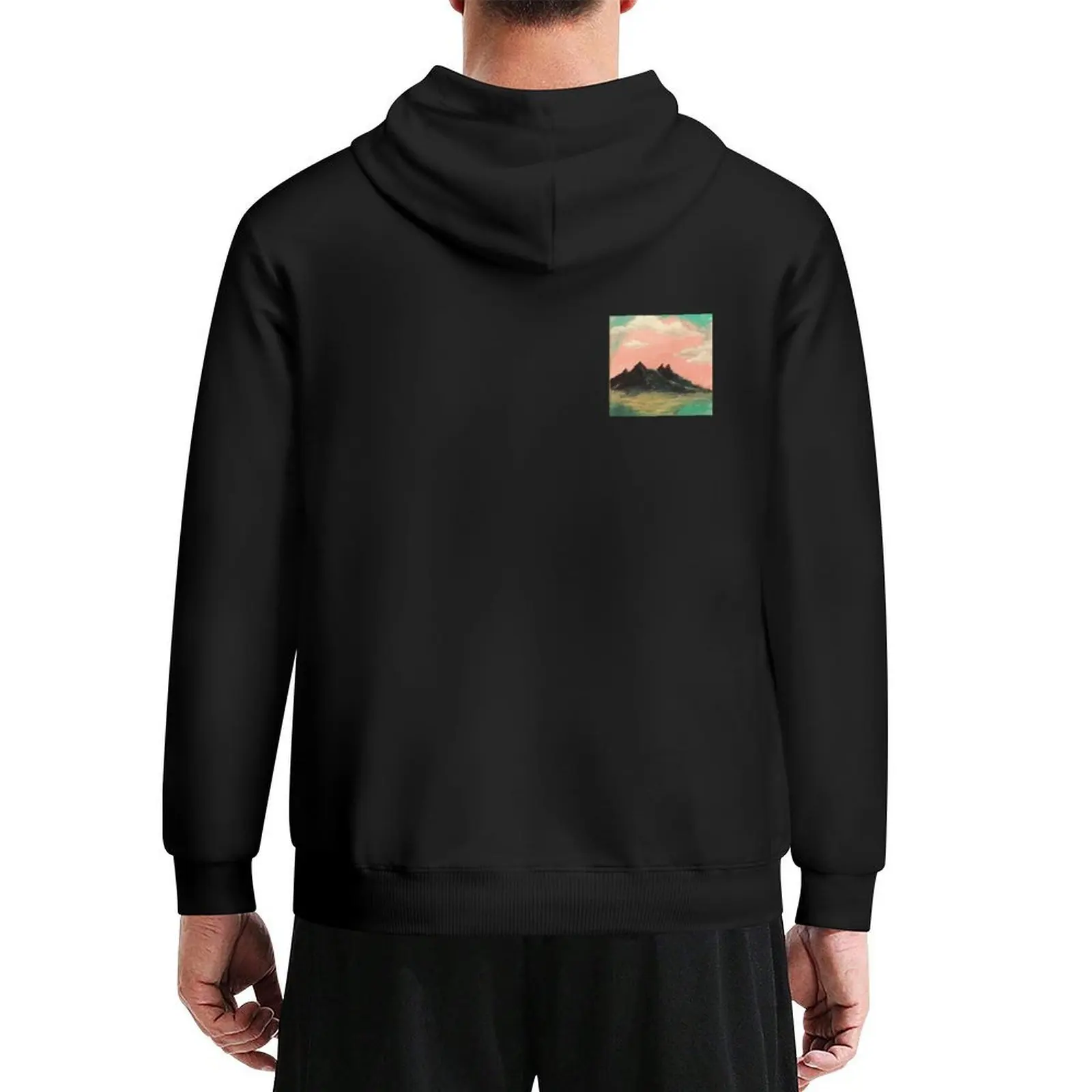 Happy Mountains under Happy Clouds Hoodie mens clothing autumn clothes men's sweat-shirt graphic t shirts men hoodie man
