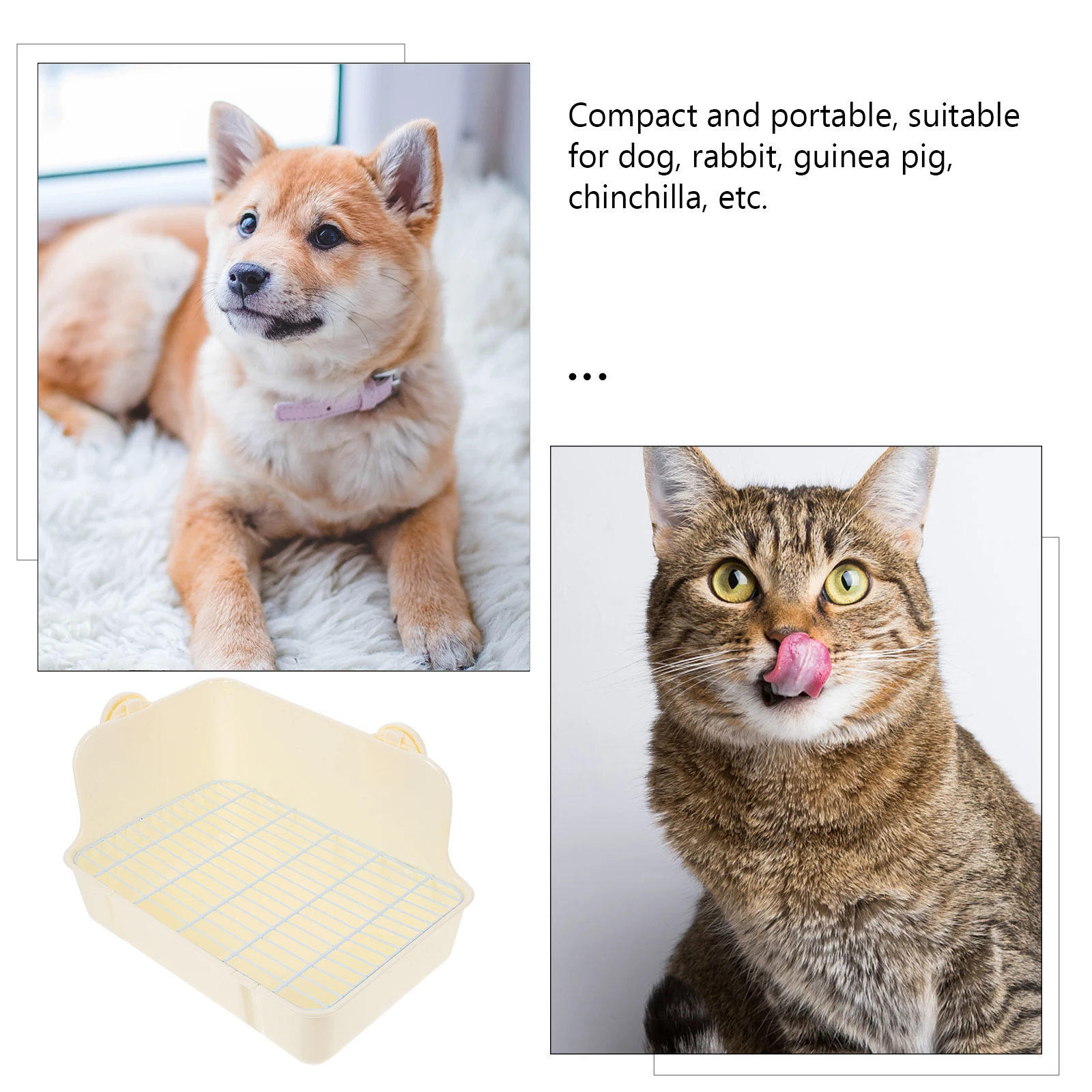 

Premium Pet Toilet Tray Box Rabbit Potty Training Tear Resistant Durable PP Compact Portable Dog Guinea Pig Habit Forming Living