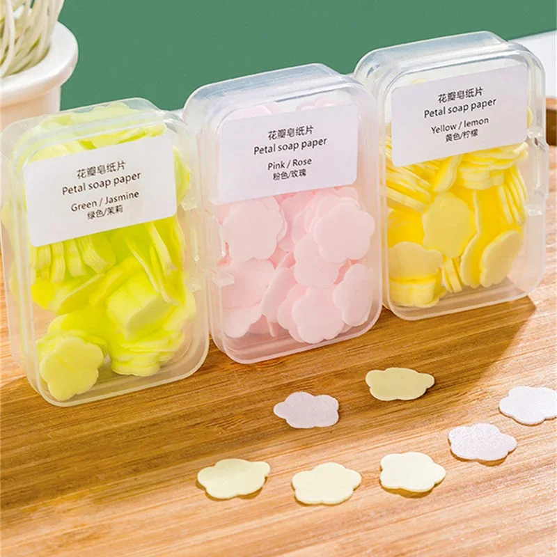 20pcs/box Travel Disposable Soap Paper Washing Hand Bath Clean Scented Slice Sheets Disposable Boxe Soap Portable Paper Soap