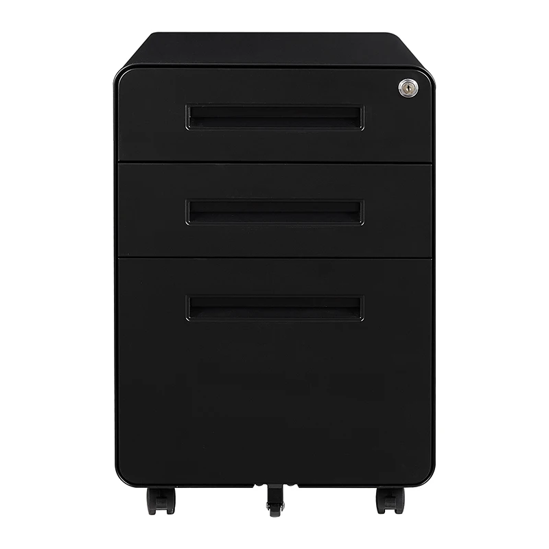 Mobile 3 drawer pedestal cabinet mobile Lockable under desk metal small mobile storage cabinet