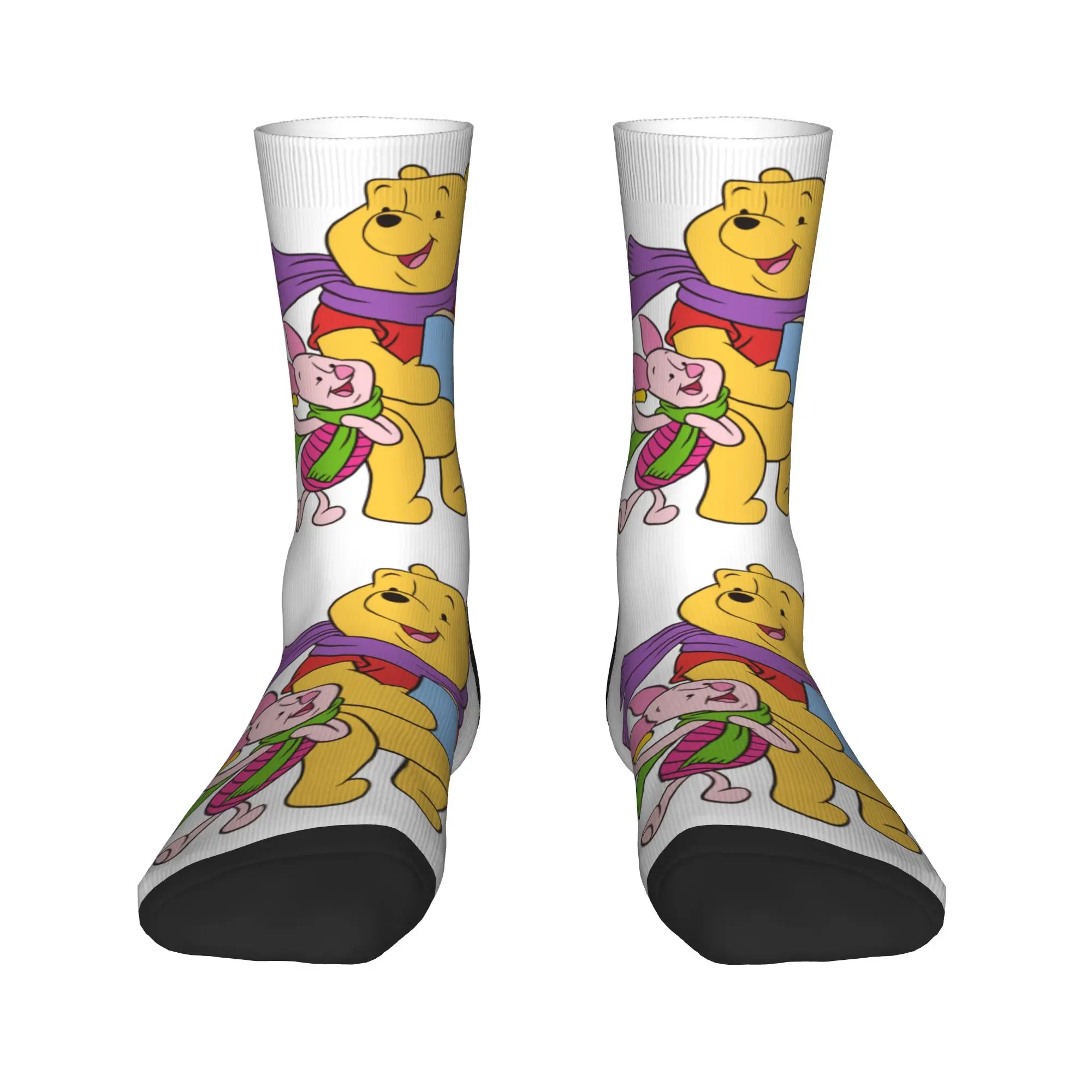 

Animation Cartoon Winnie The Pooh Men's Crew Socks Unisex Cool 3D Printed Piglet Dress Socks