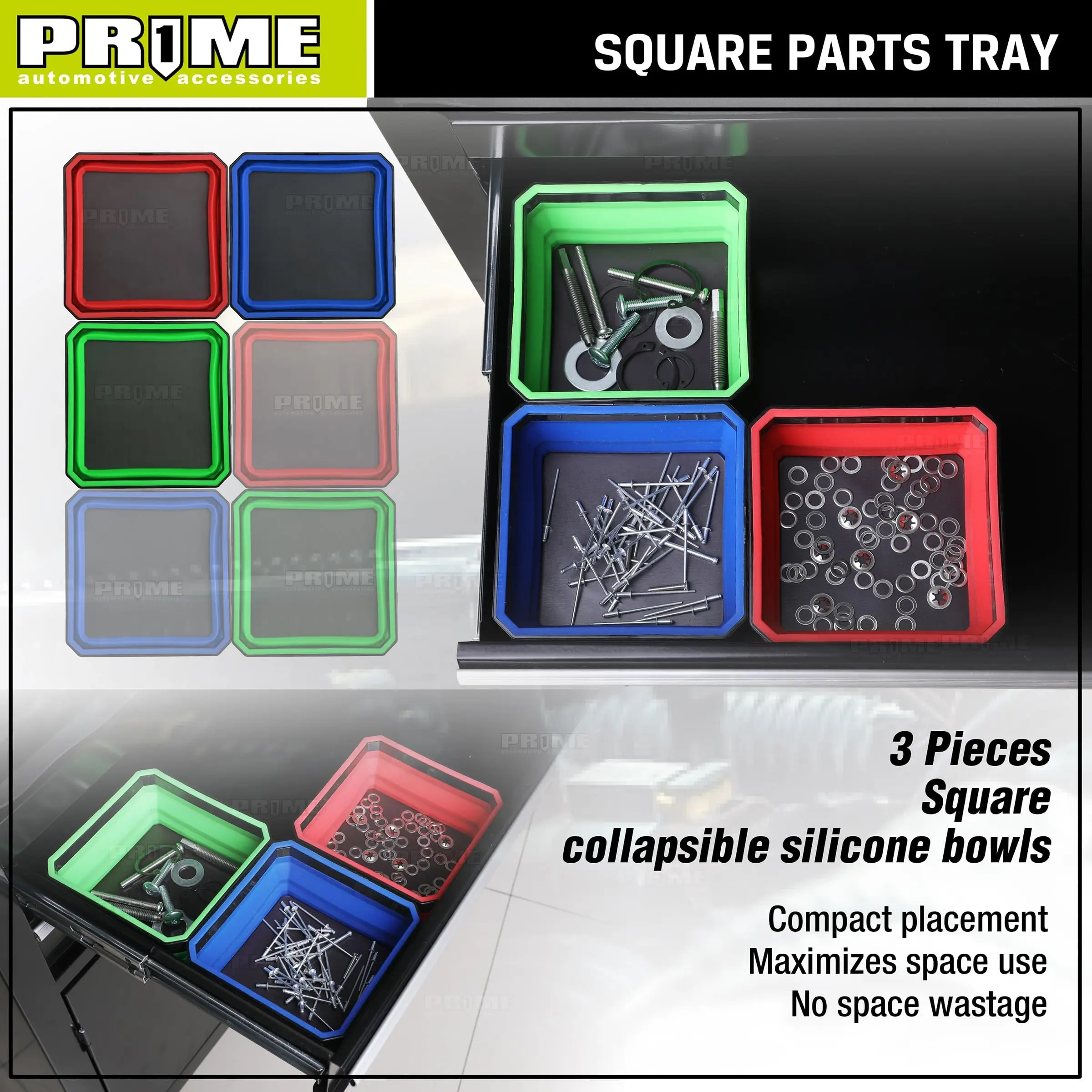 4.5Inch Collapsible Magnetic Screw Tray Silicone Bowl Tool Part Storage Box Organizer For Plumber Carpenters