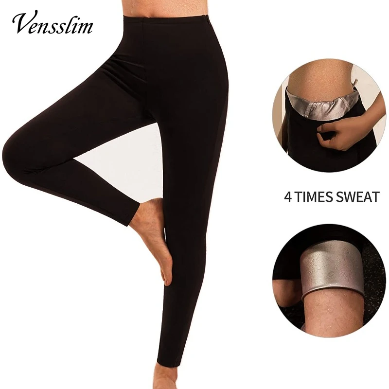 Vensslim Sweat Sauna Pants Body Shaper Weight Loss Slimming Shapewear Women Waist Trainer Tummy Hot Thermo Sweat Leggings Gym