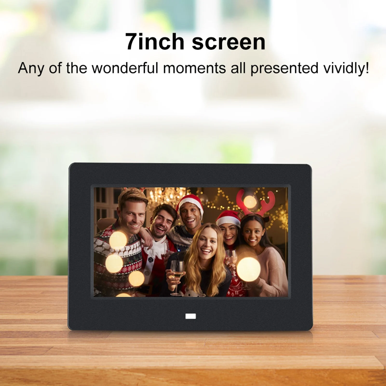 7 Inch HD Digital Picture Frame MP3/MP4/Photo Player Alarm Clock Calendar with Remote Stand Power Adapter for Home Gift