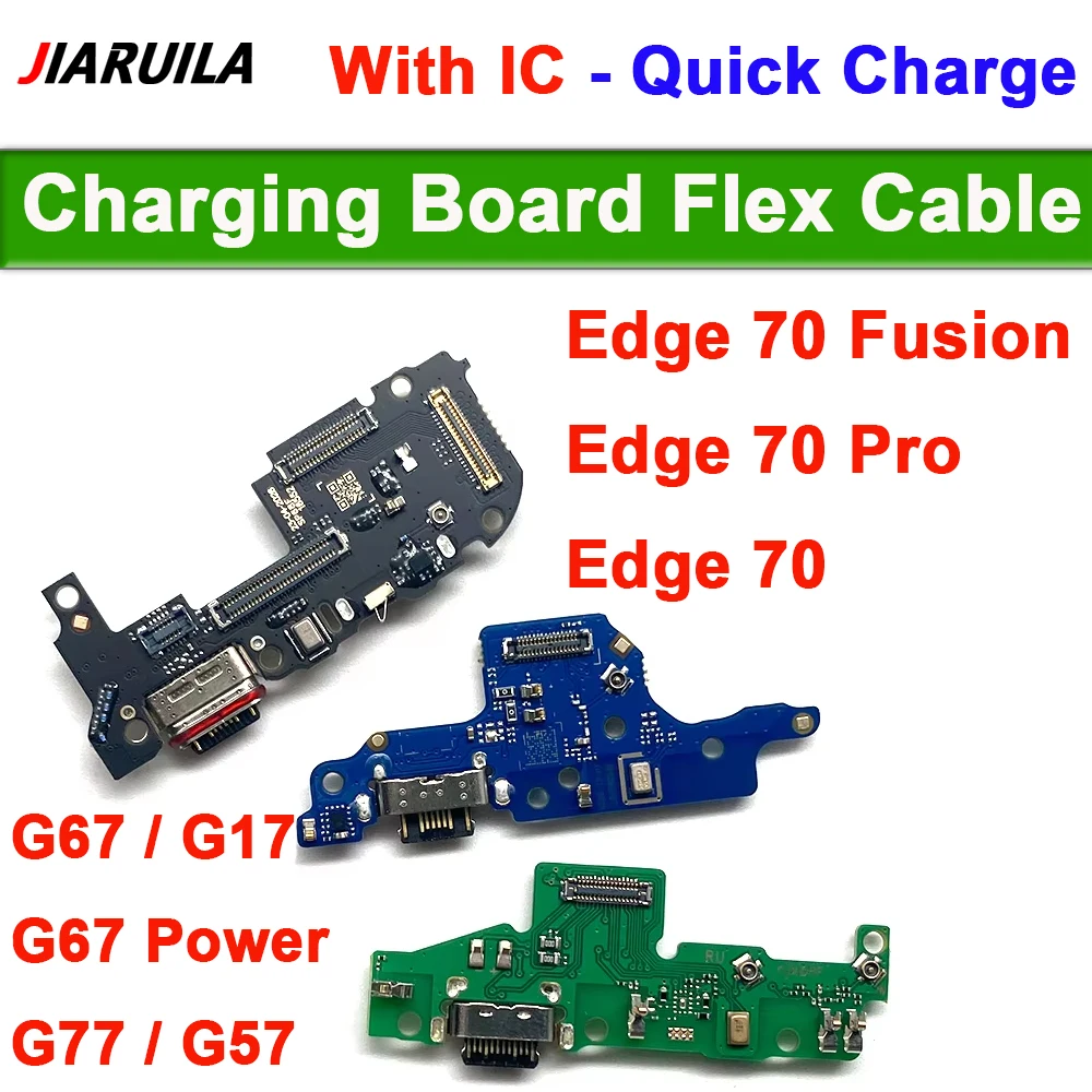 10Pcs, USB Charger Charging Dock Port Connector Microphone Flex Cable For Moto Edge 70 Fusion G67 Power G57 G17 G77 Edge 70 Pro