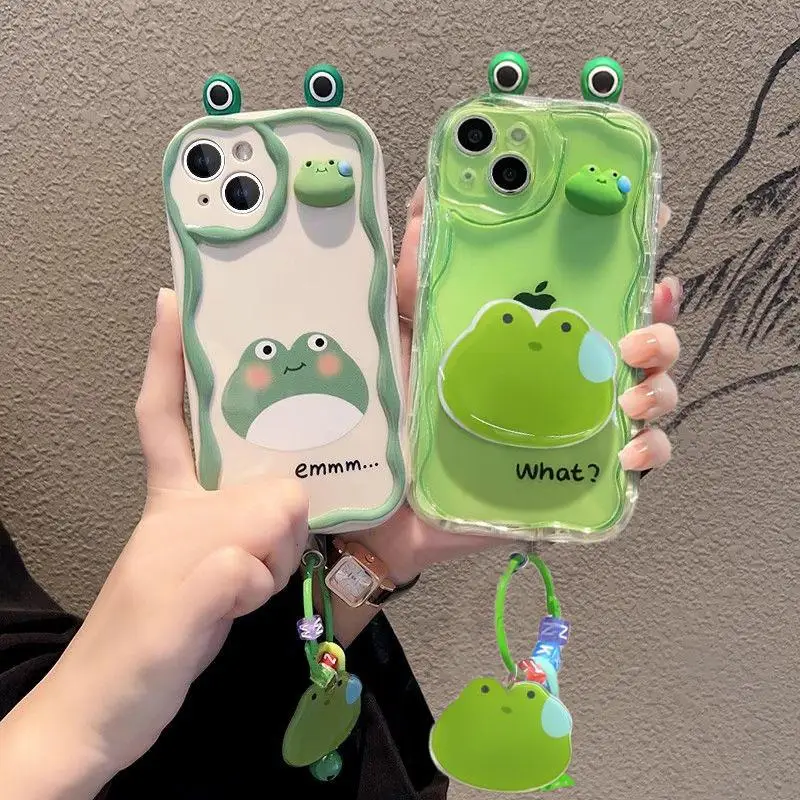 Mignon grenouille oreille bricolage poupée étui pour Realme 12 11 10 5 6 7 8 Pro Plus 7i 5i 6i C55 A77 A57 C21Y C25Y RENO 11 Pro couverture créative