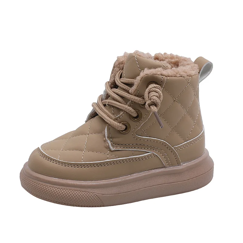 Children Warm Short Boots Winter Boys Handsome British Style Boots Girls Fashion Cotton Shoes Kids Waterproof Warm Winter Shoes
