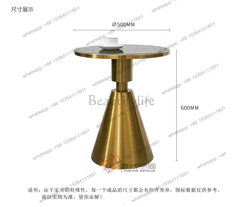 LS wrought iron mini side table small flower stand with sofa light luxury small round coffee table American home