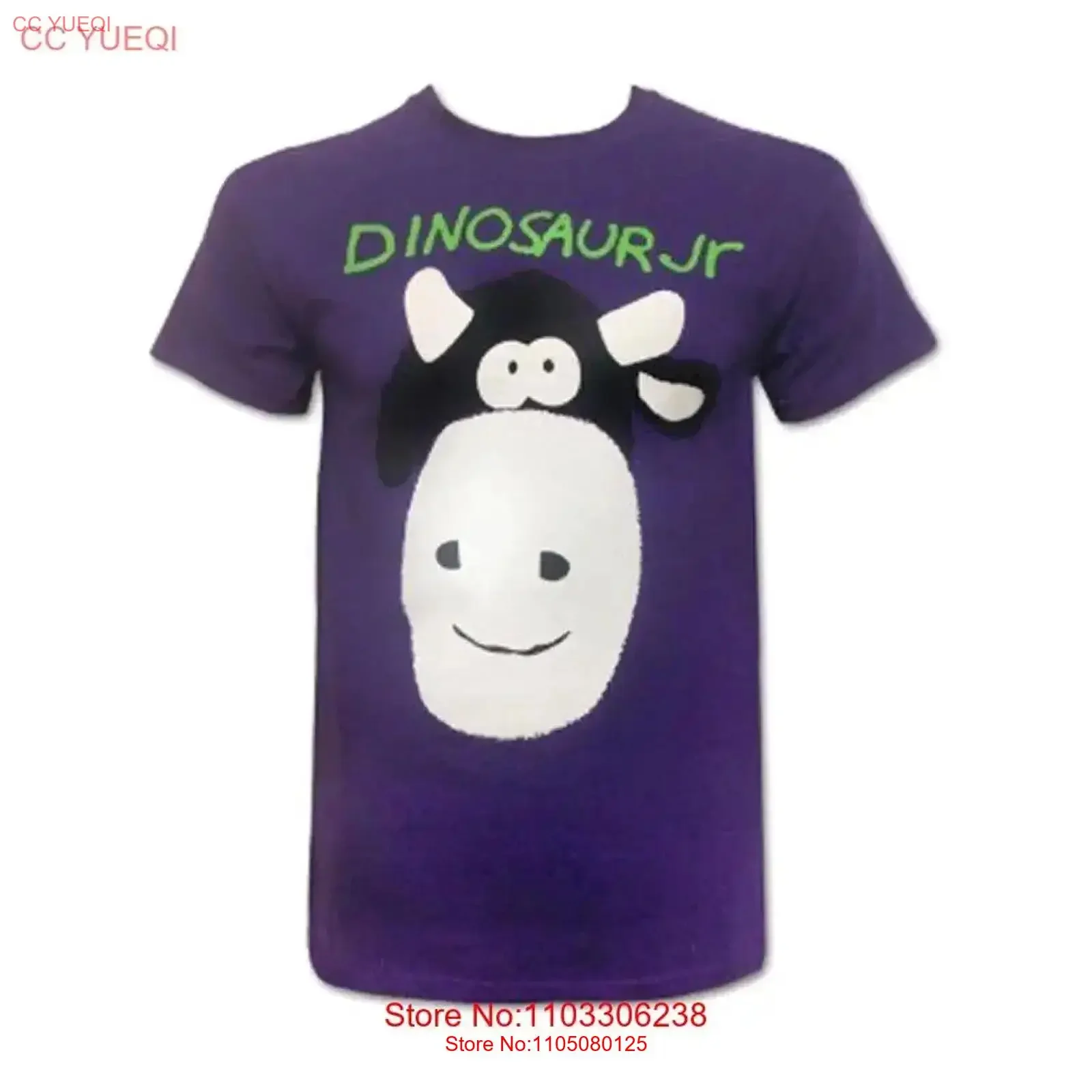 

Мужская футболка с изображением коровы «Динозавр-младший», маленький фиолетовый винтажный стираный эластичный топ для повседневной носки, дышащий, универсальный, стильный, слегка