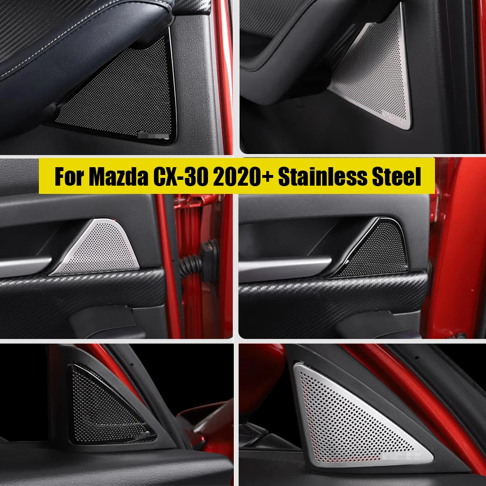 

For Mazda CX-30 CX30 2020-2022 Car Front Rear Door Triangle Pillar A Stereo Speaker Sound Loudspeaker Cover Trim Accessories