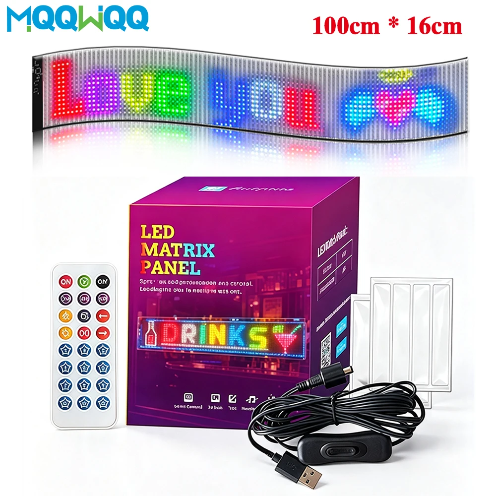 100cmx16cm Devil Eyes Light Windshield LED Eyes for Cars/Trucks/SUVs/RV, App Controlled Animated LED with Custom Text Graphics
