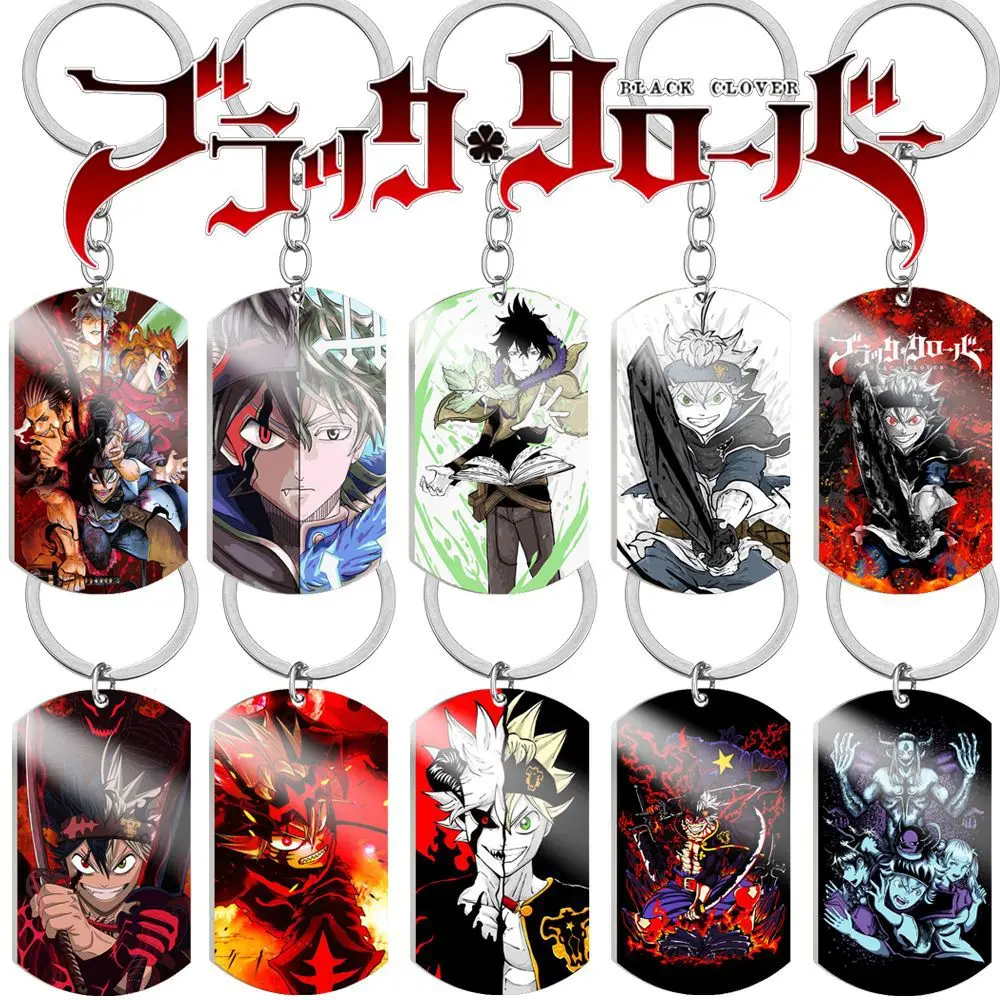 Anime Black Clover Asta Yuno Grinbellor Noell Silva Cosplay Metal Alloy Key Chain Keychain Pendant Prop Accessories Gift