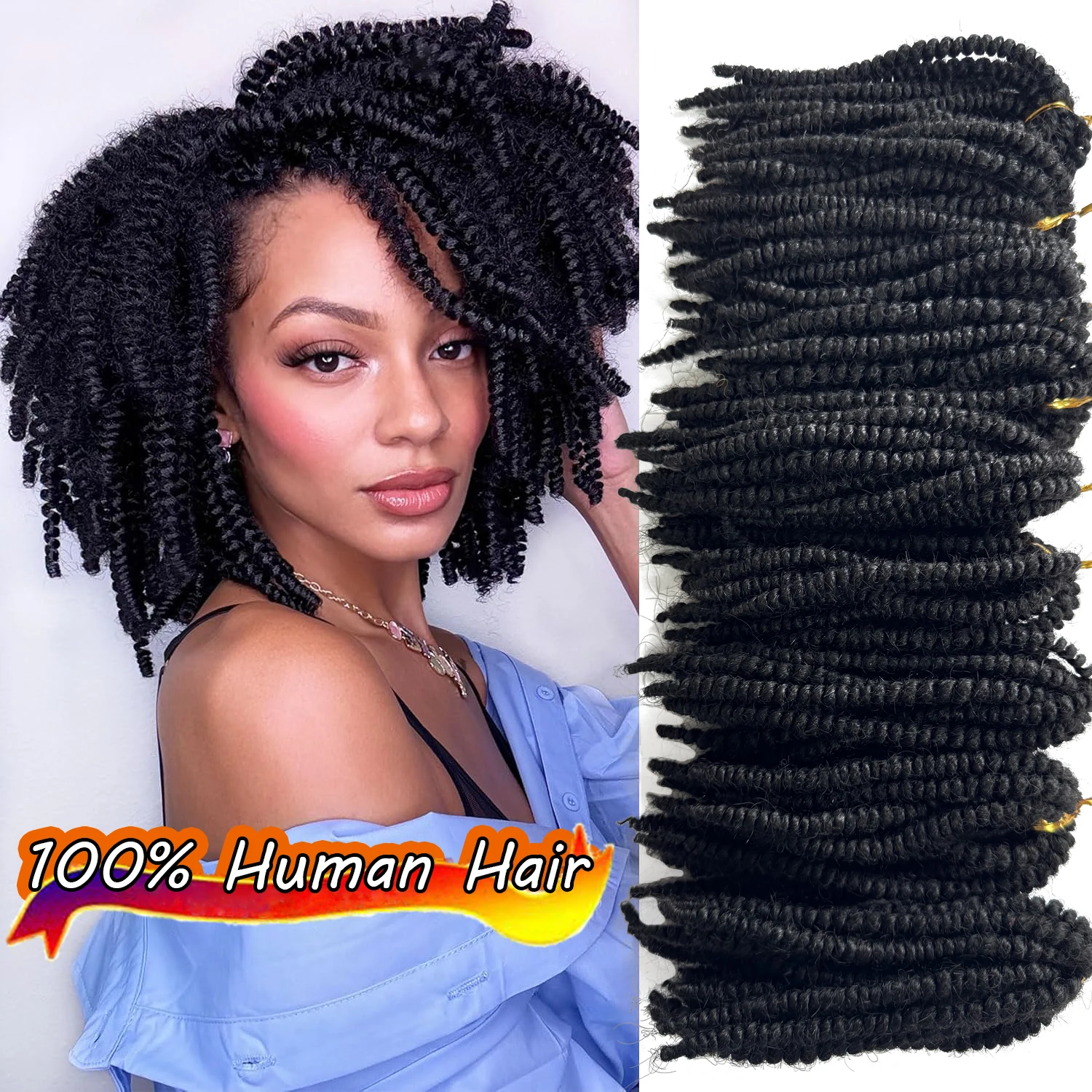 

Весенние вязанные крючком волосы, 100% человеческие пушистые волосы-бомбы, плетение натуральных волос, подходят для женщин, быстрая доставка