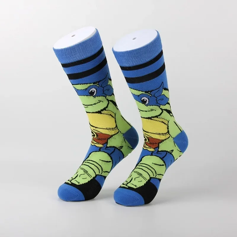 Teenage Mutant Ninja Turtles Cotton Socks TMNT Fashion Casual Sports Men\'s Socks Trendy Anime Around The Couple Socks Stockings