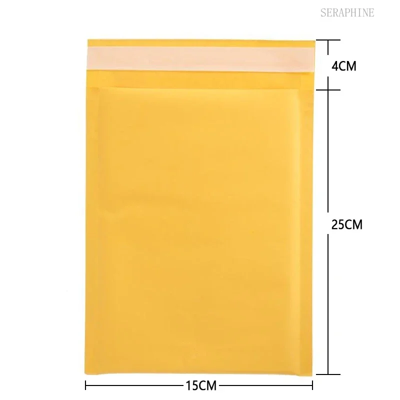 50PCS Kraft Paper Bubble Envelopes Bags Bubble Mailing Bag Mailers Shipping Padded Envelope Business Supplies Various Sizes