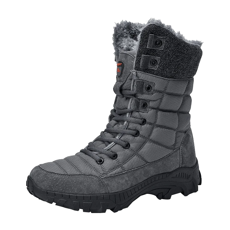 

New Trend Big Size Boots Man Comfortable Leather High Top Boots Men Warm Plushed Thick-soled Anti Slippery Winter Shoes