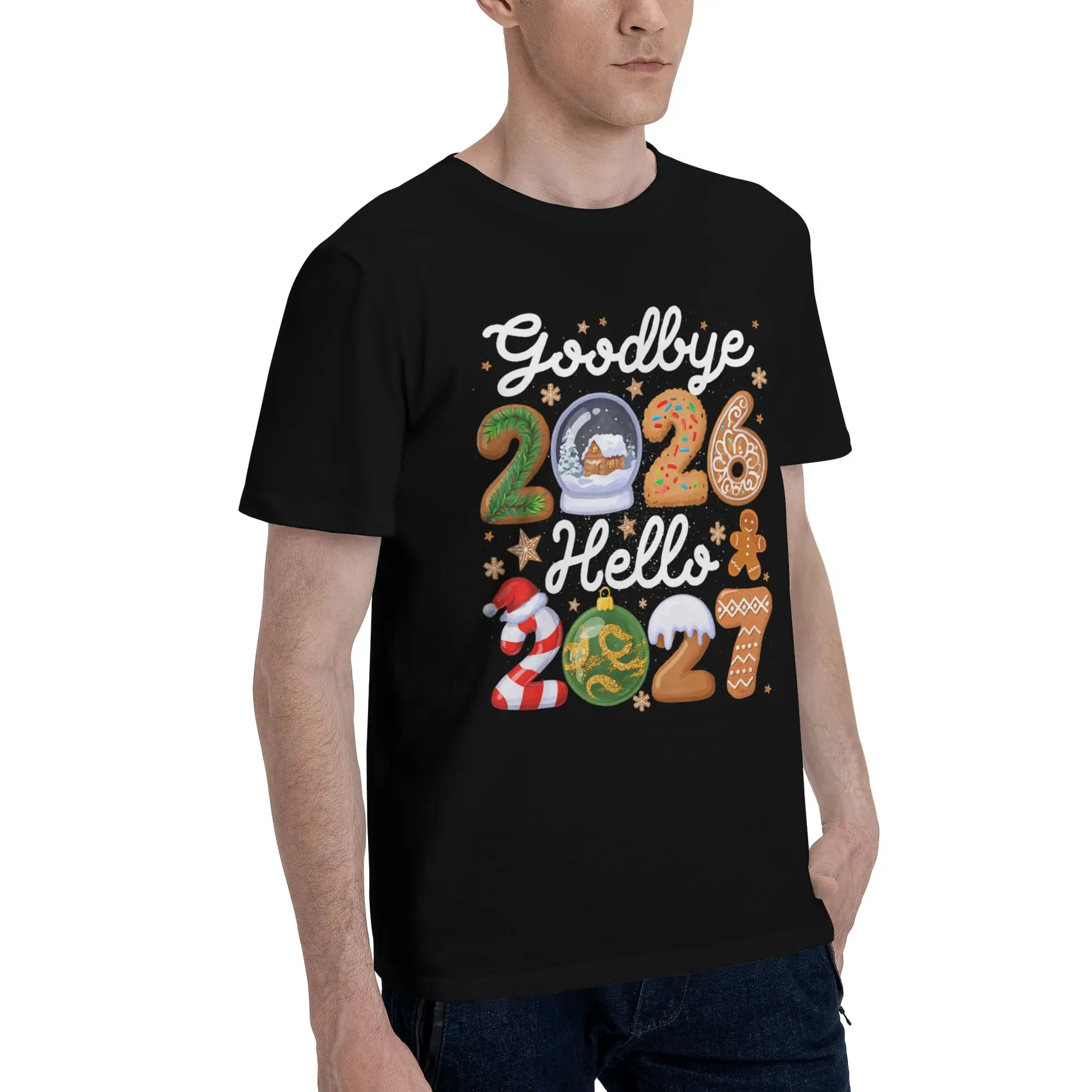 Fashion Good Bye 2026 Hello 2027 T Shirt for Men Women  100% Cotton Tee Shirt Short Sleeve Clothes