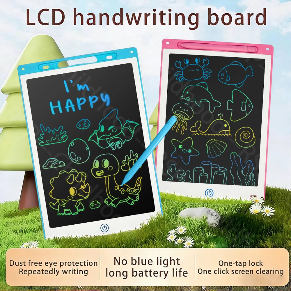 แท็บเล็ตวาดรูป LCD ขนาด 8.5 นิ้ว / 10 นิ้ว / 12 นิ้ว สำหรับเด็ก ของเล่นเสริมพัฒนาการแบบมอนเตสซอรี่ กระดานวาดภาพวิเศษ ของขวัญวันเกิด/คริสต์มาส