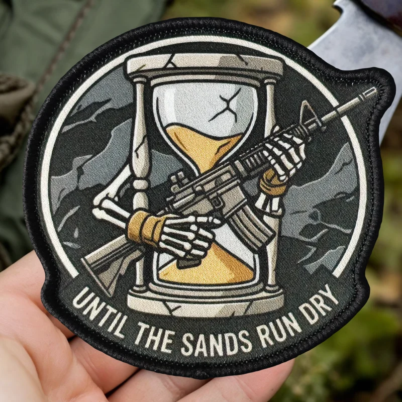 Timer Hourglass Skull Print Patch Tactical Vest Hook&Loop Badge Backpack Decoration Morale Stickers Armband Patches for Clothing