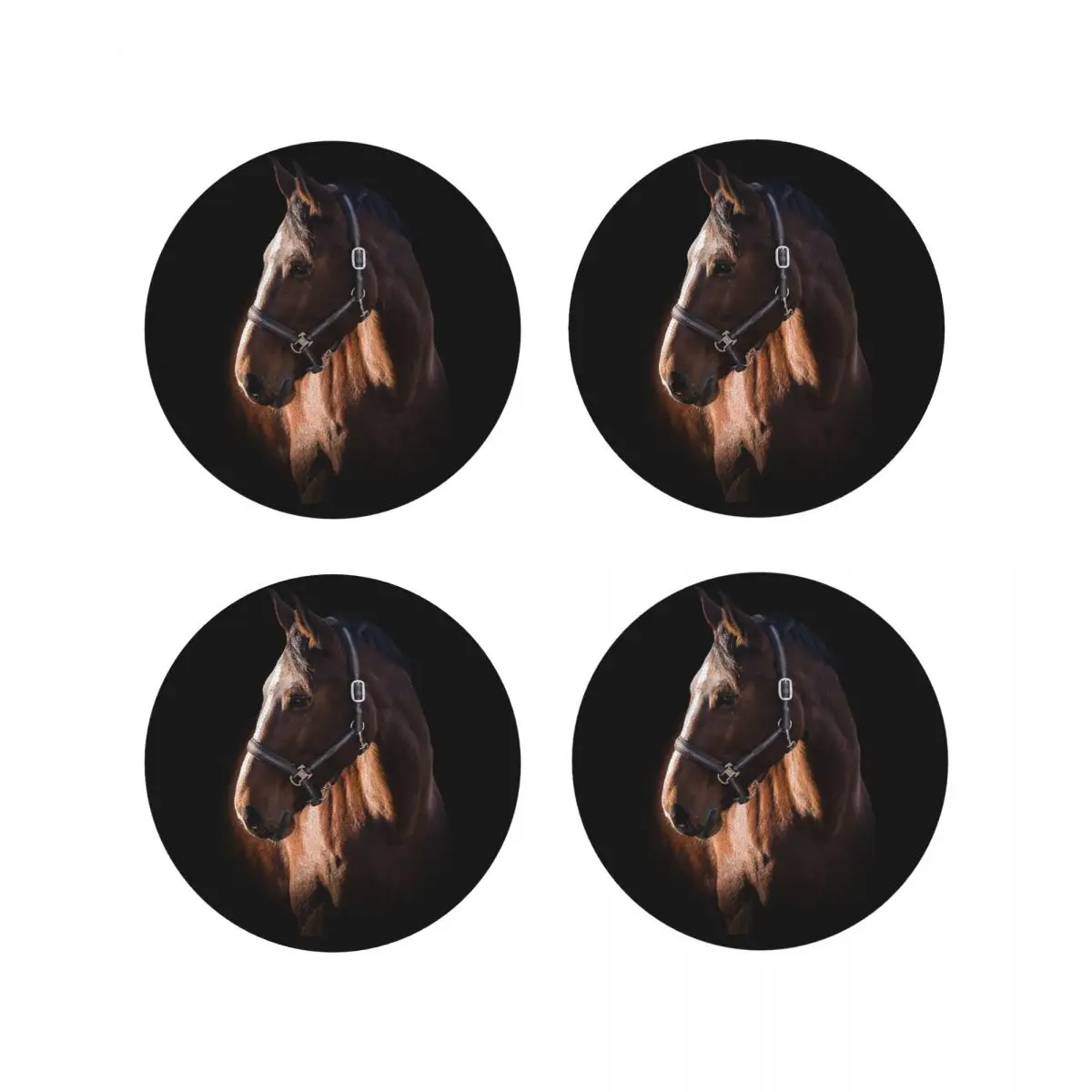 

Коричневая лошадь, трад, бегущий, галлопыт, любители животных, юмористические подставки, кухонные изоляционные коврики для чашек, кофейные коврики, посуда, подушечки, набор из 4 шт.