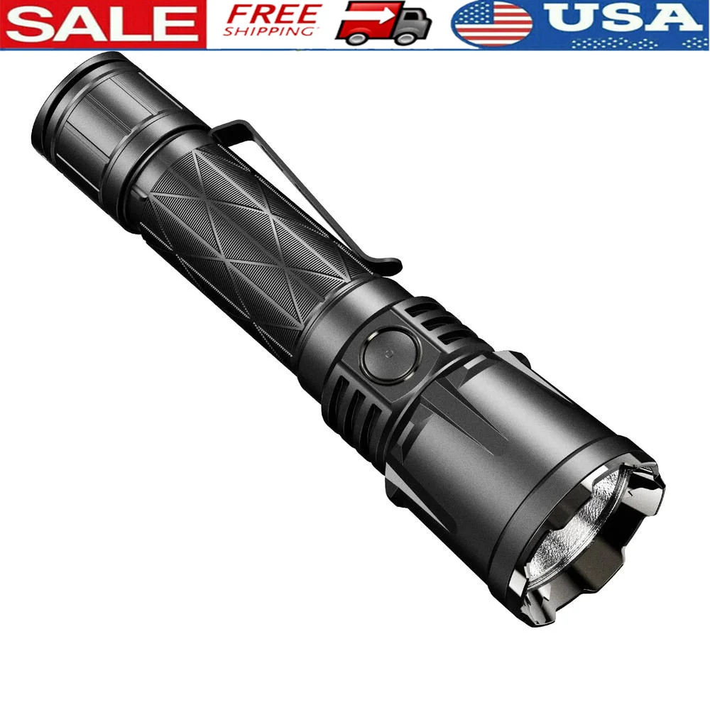 4400 Lumens Tactical Flashlight Rechargeable 336m Beam Reach 5000mAh Battery Lightweight Waterproof XT21X Pro Super Bundle