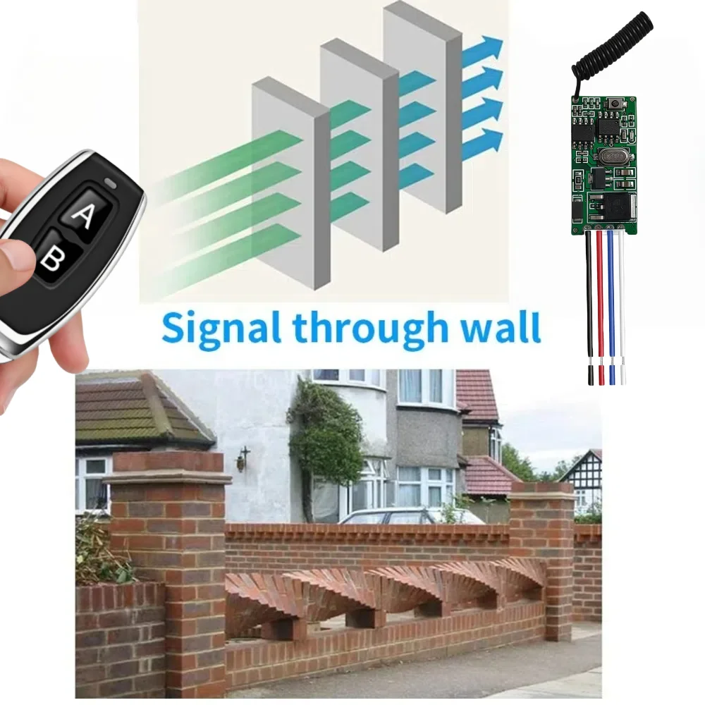 433 МГц беспроводной пульт дистанционного управления универсальный переключатель мини-реле-приемник DC 3,6 В 5 В 9 В 12 В 24 В микроприемник передатчик для использования для светодиодов
