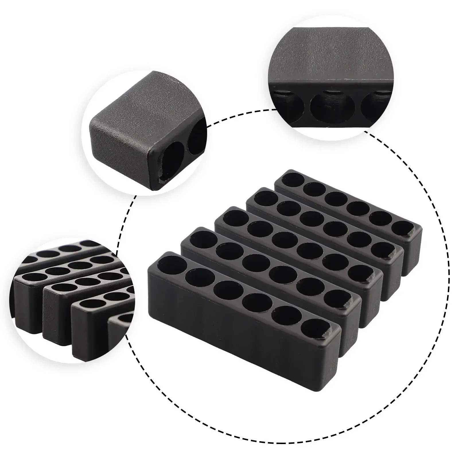 5 Stuks Bithouder 6 Gat 1/4 Hex Shank Schroevendraaier Plastic Schroevendraaier Opslag Boor Stand Voor Power Accessoires