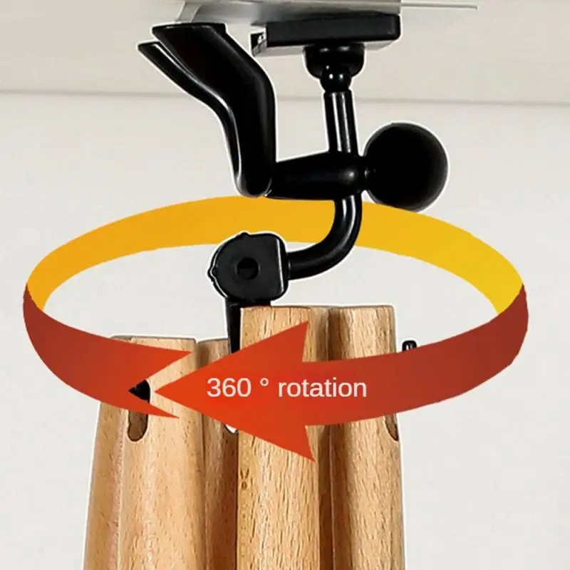 Little People Shaped Rotating Hook Kitchen Storage Rack Non Perforated 360-degree Rotating 6-claw Storage Kitchen Small Objects