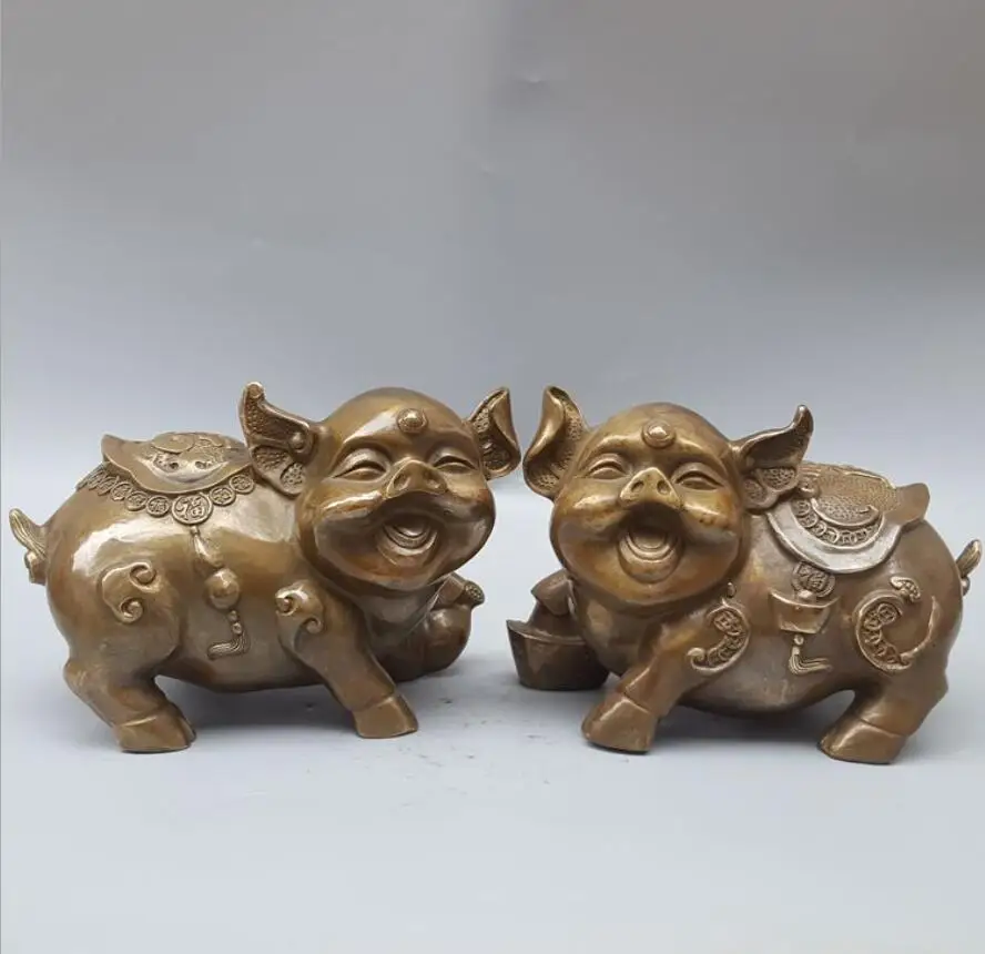 

Pure copper pig metal crafts home office animal Feng Shui decorative ornaments