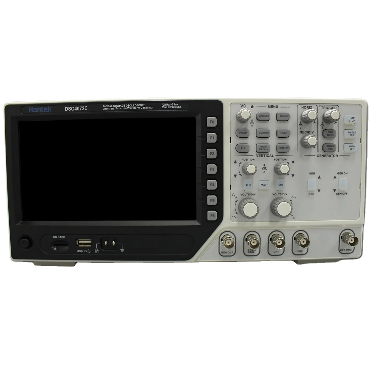 Hantek DSO4072C Digital Oscilloscope 2 Channel 1GSa/s Sample Rate 70MHz Bandwidth Arbitrary/Function Waveform Generator