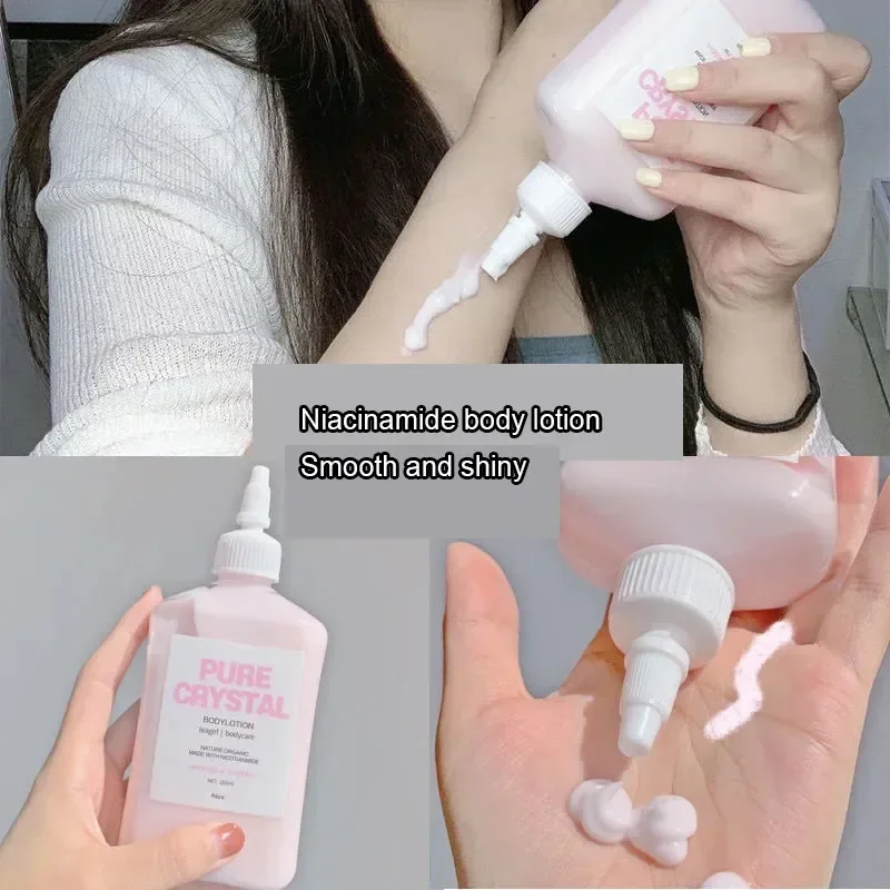 ピュアクリスタルボディローション-肌のトーンを改善し、くすみやシミを軽減し、明るく潤いを与え、栄養を与え、柔らかく白い滑らかな肌へ導きます-253ml