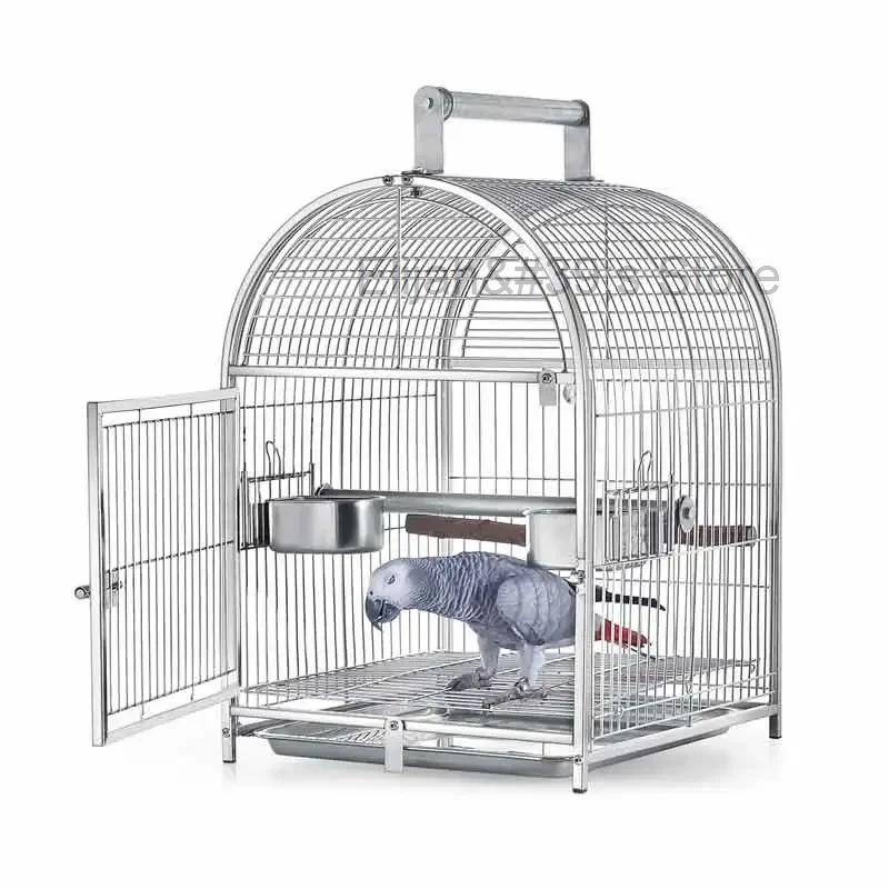 

Outdoor Bird Cage Parrot Carrying Hanging Playground Stainless Steel Bird Cage Transport Shelter Huis Tuin House Garden