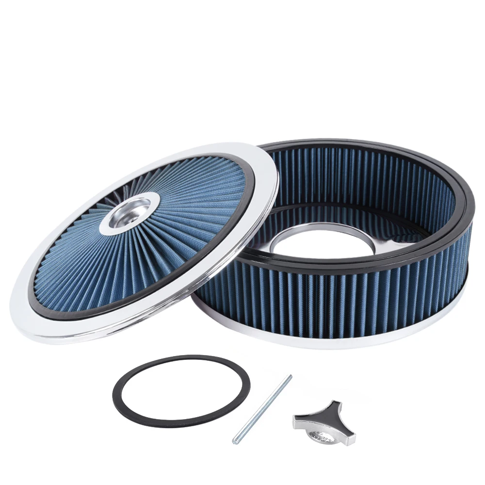 RASTP-14" x 4" wasbaar rond Super Flow Thru luchtfilter voor 5-1/8 carb-hals OFI177