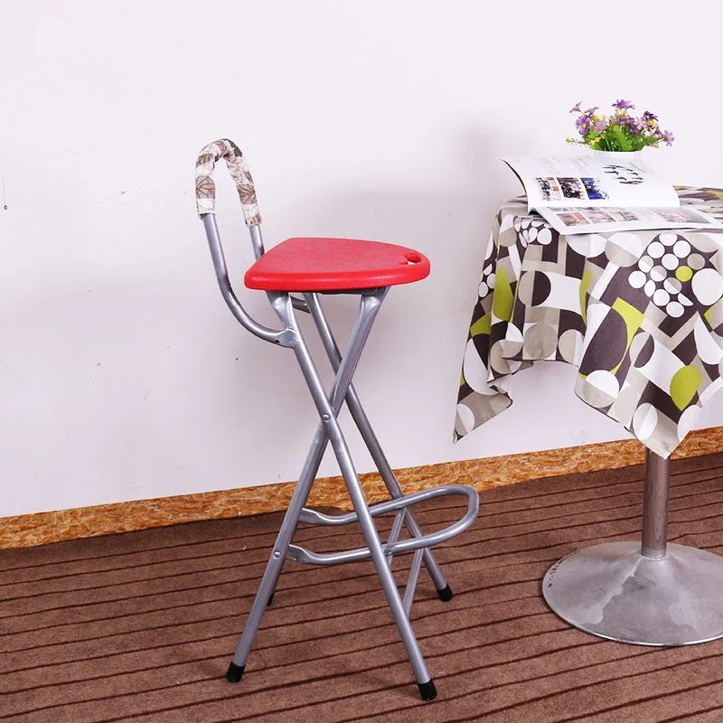 Metal Fishing Stool Foldable Balcony Stool with Handles  Durable Bar Stool High-Impact Pub or Kitchen Counter Seat