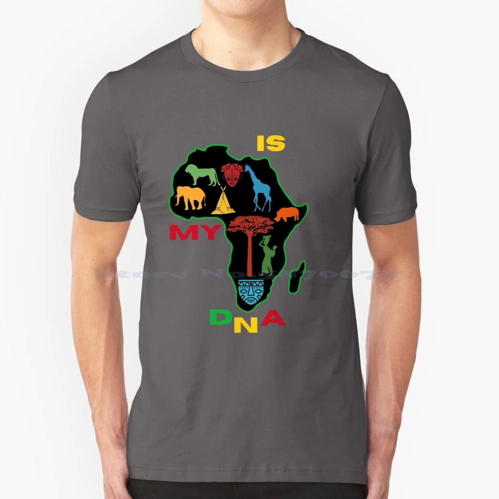 Africa Is My Dna T Shirt 100% Cotton Tee Africa Map Dna Africa African American I Love Africa Africa Power Africa Is My Dna