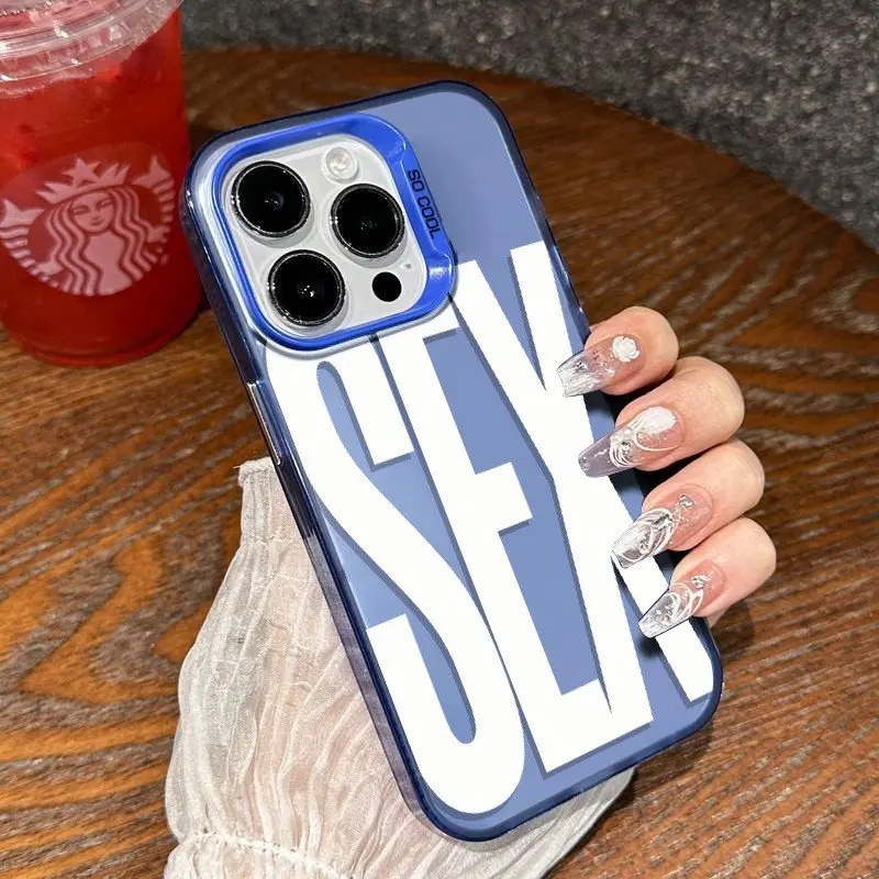 Capa de telefone com padrão de ícone sexual, para iphone 17 16 15 14 13 12 11 pro max mini x xr 7 8 plus 16e, filme brilhante de ar, capa traseira dura para pc