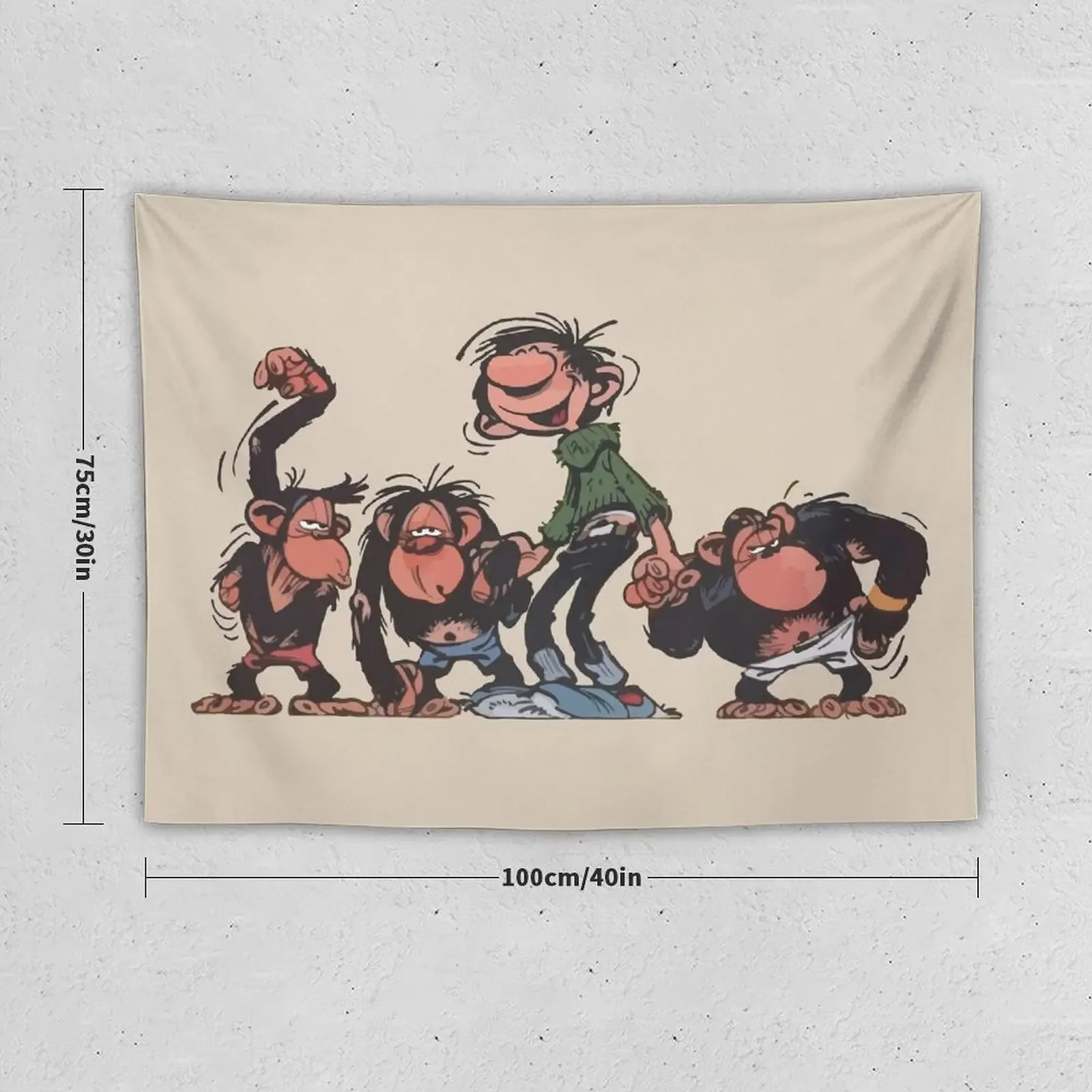 Gaston Goof with Monkeys Tapestry Room Decor Funny Wallpaper Tapestry