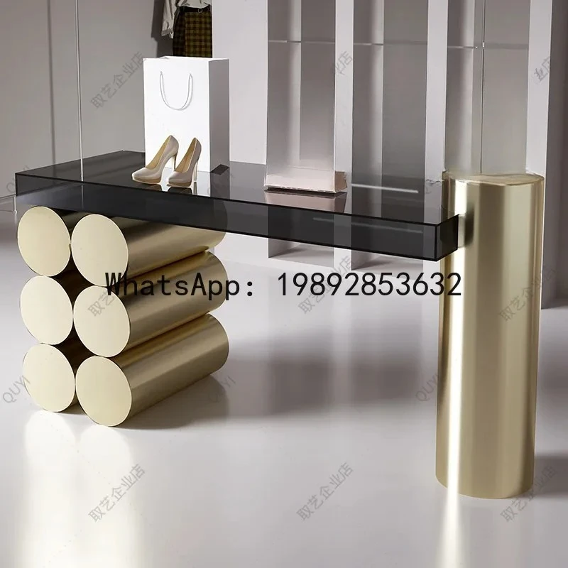 QQ Clothing Store Island Display Table Flowing Water Display Table Buyer Store Shoe Bag Display Table Product Storage Table