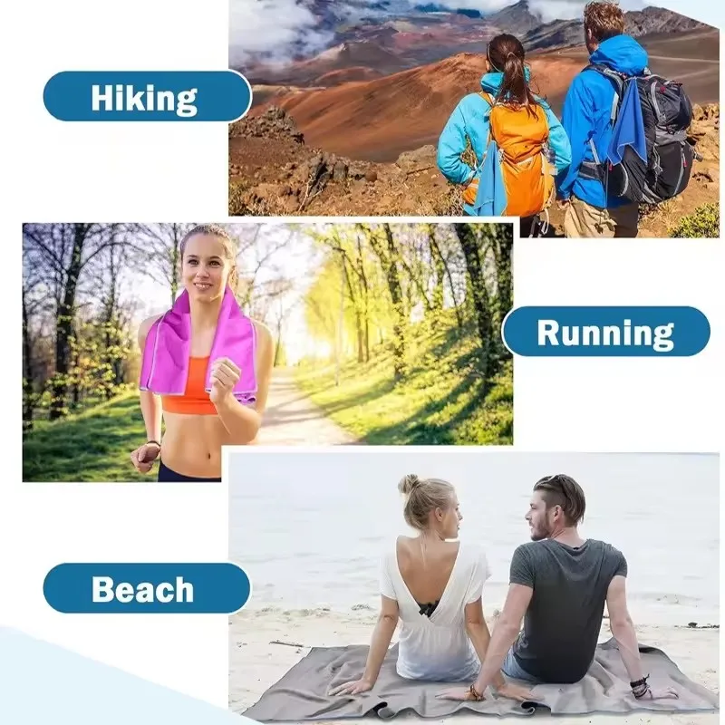 Quick-dry yoga towel, microfiber, ultra-thin fabric, double-sided plush towel, 40x80cm / 76x152cm