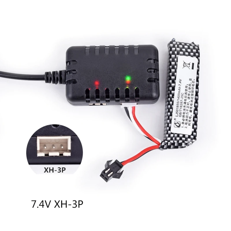 7,4 В LiPo аккумулятор, USB-кабель для зарядного устройства с 2 разъемами XH-3P для радиоуправляемой машины, лодки, гусеничного
