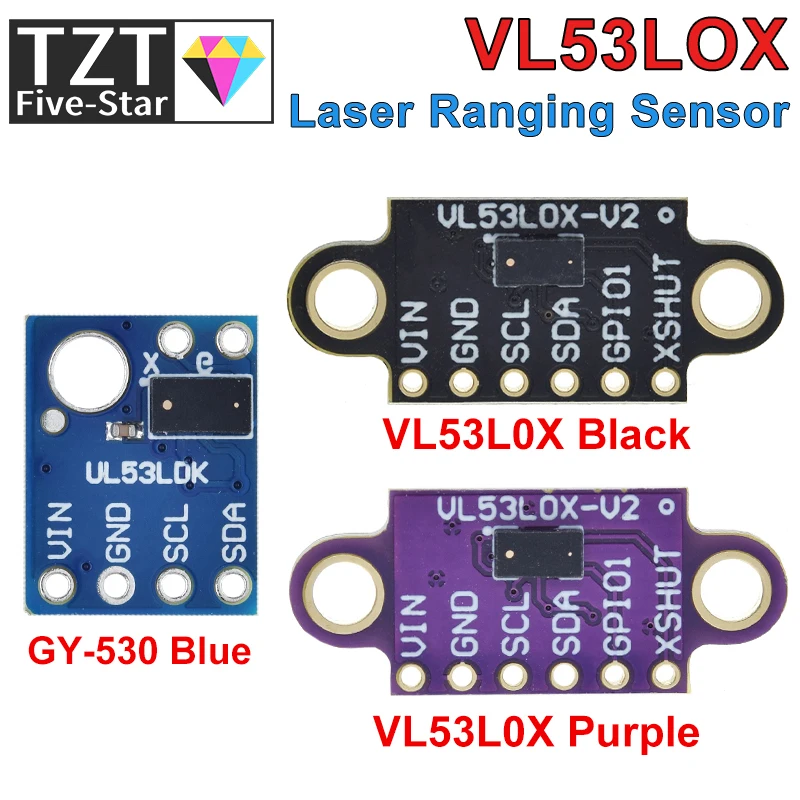 GREATZT VL53L0X Time-of-Flight (ToF) Laser Ranging Breakout 940nm GY-VL53L0XV2 Laser Distance Module I2C IIC 3.3V/5V For Arduino