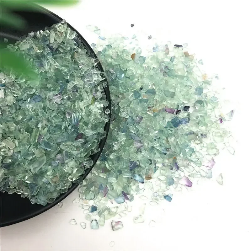 Wholesale 50g 2-4mm Natural Green Fluorite Crystal Quartz Gravels Tumbled Healing Mini Stones Natural Quartz Crystals