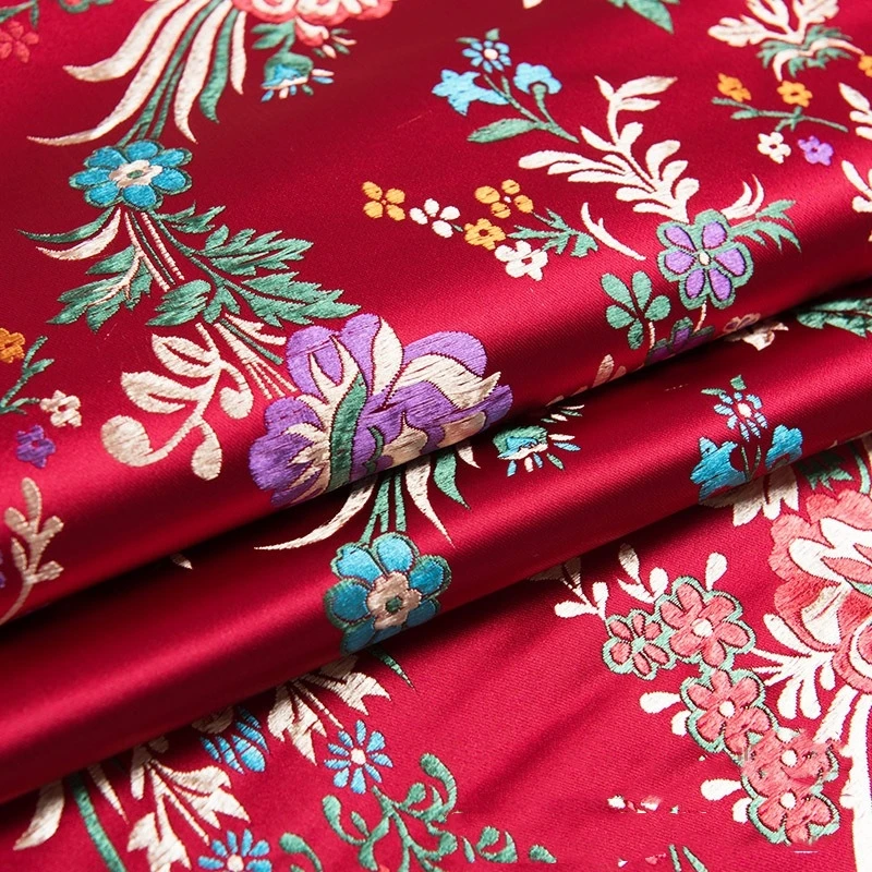 75cm Wide Chinese Brocade Fabric, Wedding Cheongsam Qipao Tang Suit Fabric,Pillow Covers, Handwoven Craft, Performance Costume