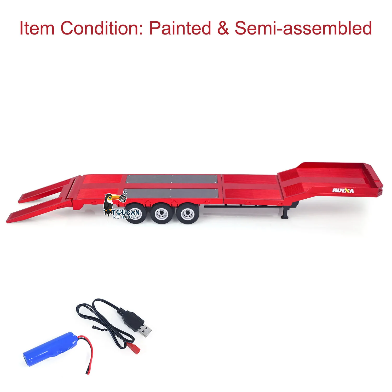 

1/18 RC Trailer HUINA 1502 Flatbed Semi Trailer for 1/18 HUINA 1501 770s RC Tractor Truck Remote Control Cars Model RC Toys