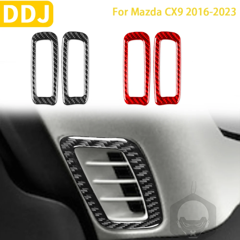 

For Mazda CX9 2016 2017 2018 2019 2020 2021 2022 2023 Accessories Carbon Fiber Car Interior Door Post Air Outlet Trim Sticker