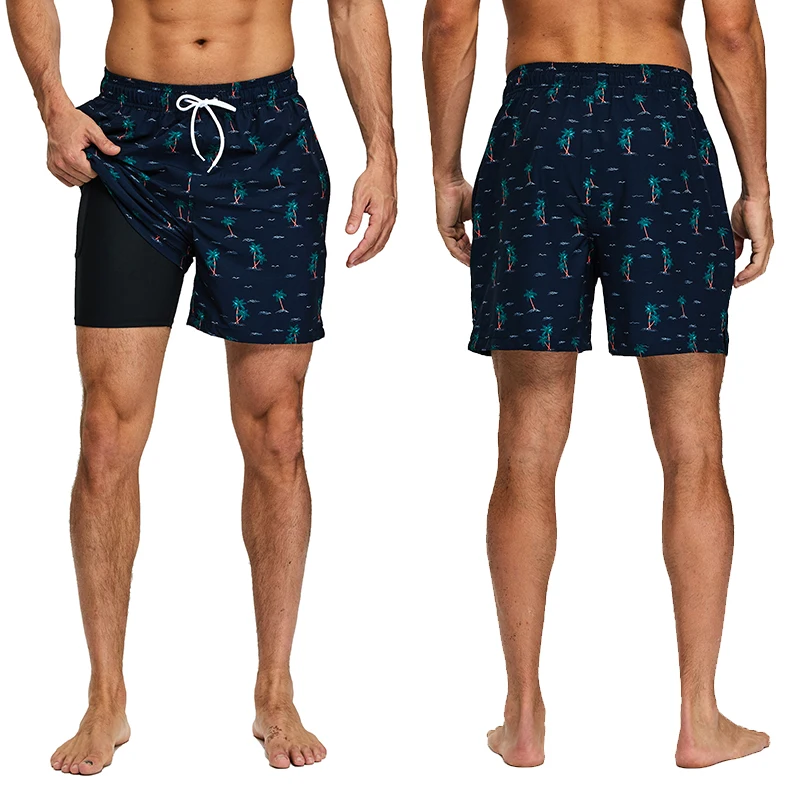 Summer New Men Breathable Swim Women Quick-dry Pocket Beach Hawaii Vacation Sport Running Fitness Exercise Casual Fashion Shorts