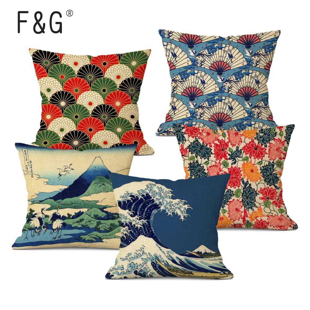 

Japanese Retro Style Cushion Cover Decorative Pillowcase for Office Home Decor Throw Pillow Sofa Pillow Cover