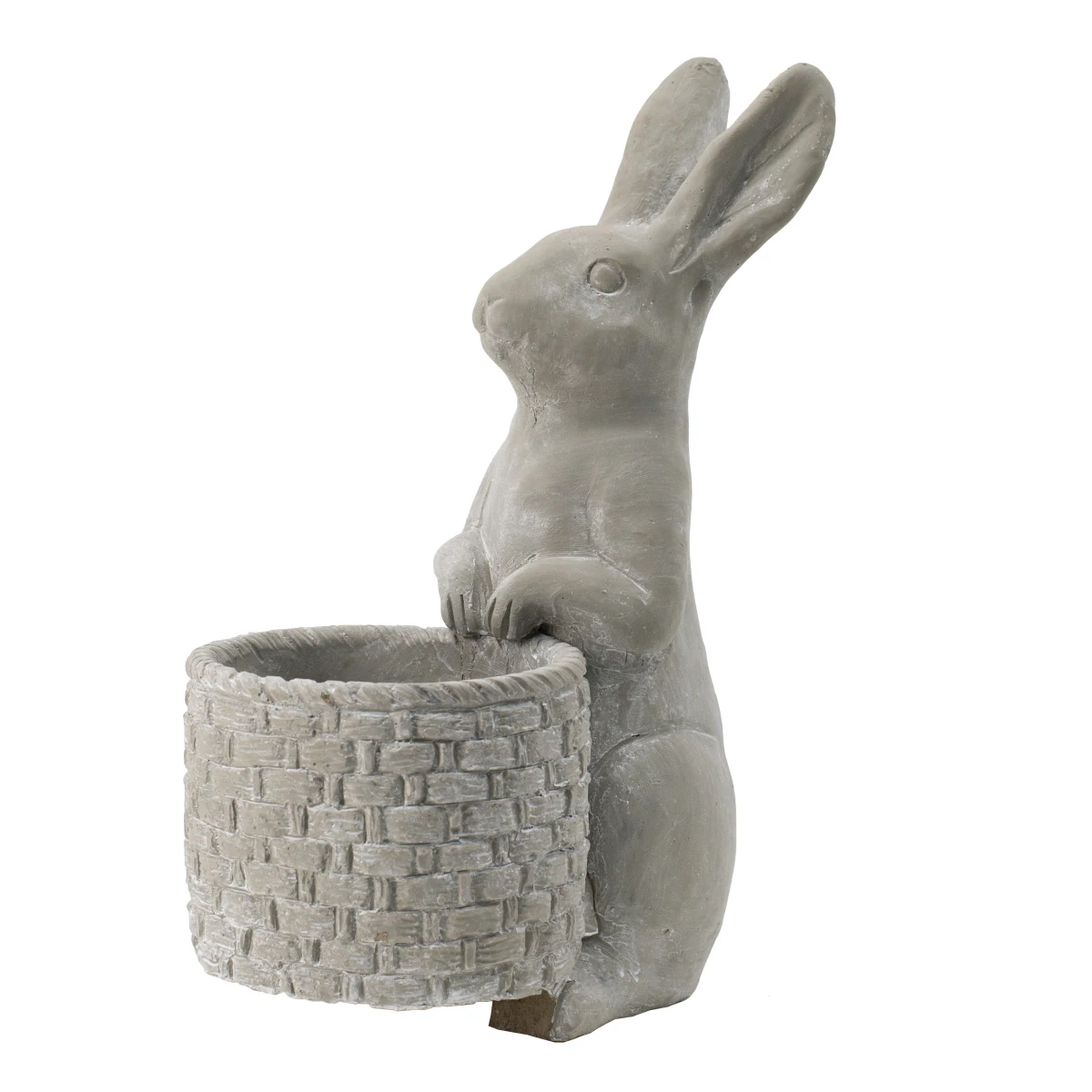 9x5.5x12.5" Gray Cement Rabbit Planter On-Site