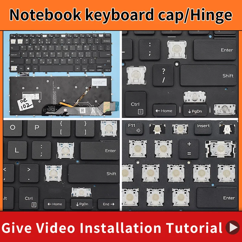 Substituição Teclado Chave Cap Dobradiça, Dell Inspiron, 7466, 7472, 7370, 7373, 7375, 7467, 7460, 7368, 7378, 5568