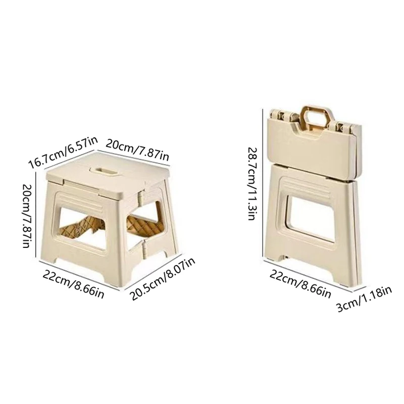 Hot Sale Lightweight Folding Step Stool Multi Purpose Handheld Thickened Footstool Non-Slip Plastic Small Benches Kitchen image 6